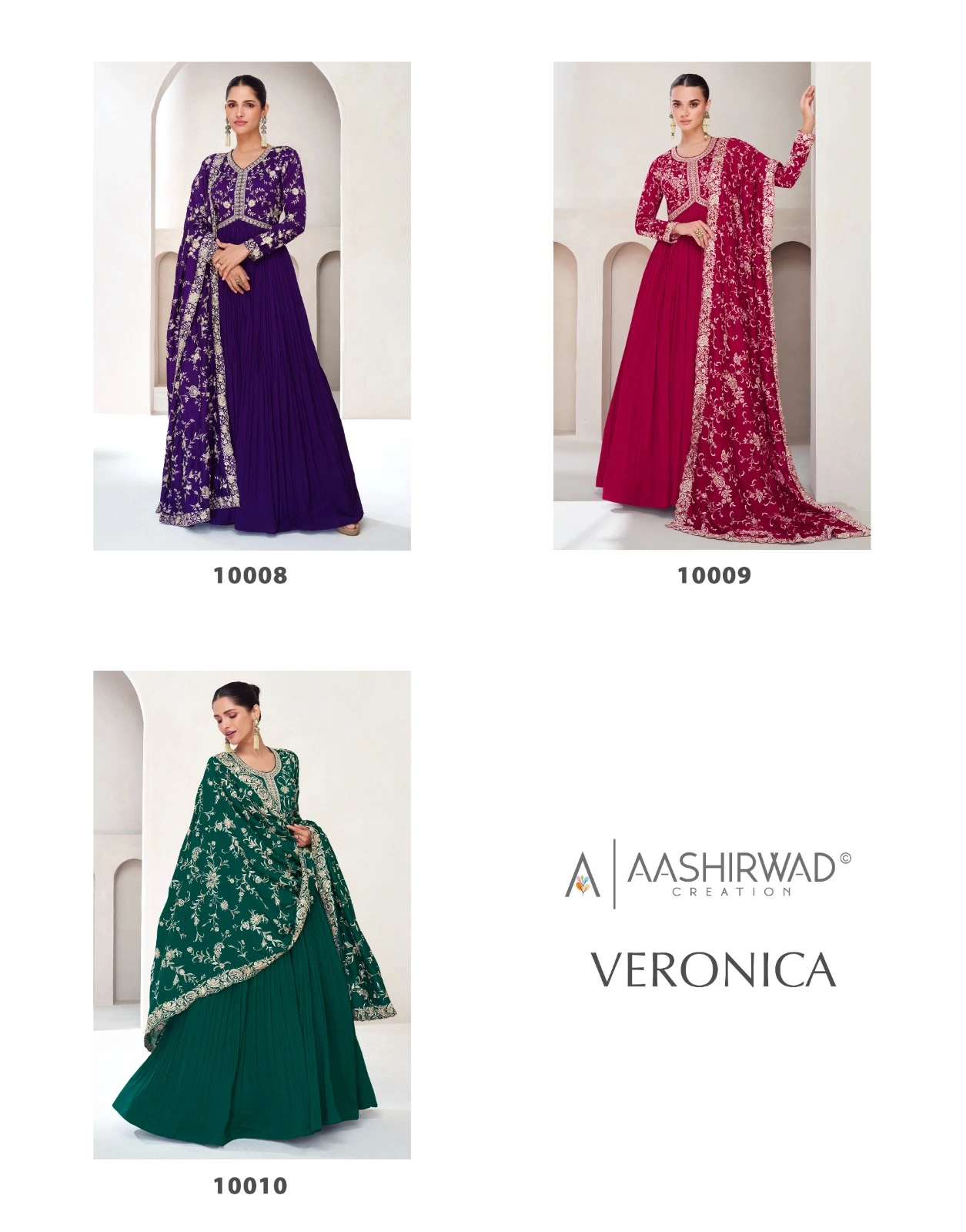 Aashirwad Veronica Premium Silk Wholesale Designer Gown with Dupatta Catalog — Wholesale Dress Material, Aashirwad Creation wholesale from Surat — view 4